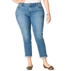 Talbots Girlfriend Flawless Plus Sz 24 Women Lightwash Blue Jeans Denim Capris